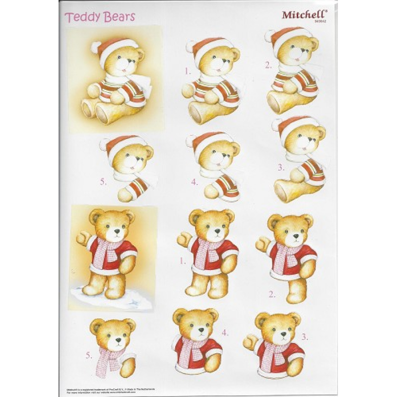 Mitchell A4 Uitdrukvel Teddy Bears (pushout/949042)